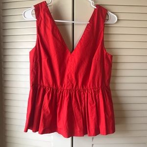 J. Crew Coral Peplum Top